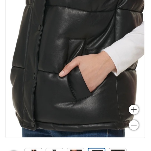 NWT! Marc New York Performance by Andrew Marc PUFFER VEST Faux Leather black new - Picture 11 of 15